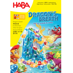HABA Dragon's Breath board game box art featuring dragons, ice, and colorful gems.